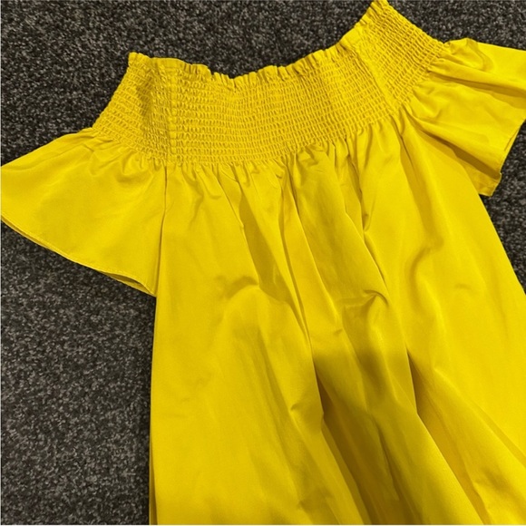 Tory Burch smocked shoulder dress - flaming yellow - Picture 7 of 15